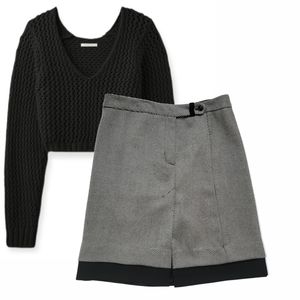 DUBUC Wool Slit Front Skirt